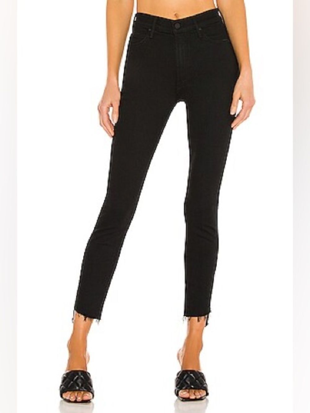 MOTHER The Stunner Zip Ankle Step Fray Jeans in the color Not Guilty
